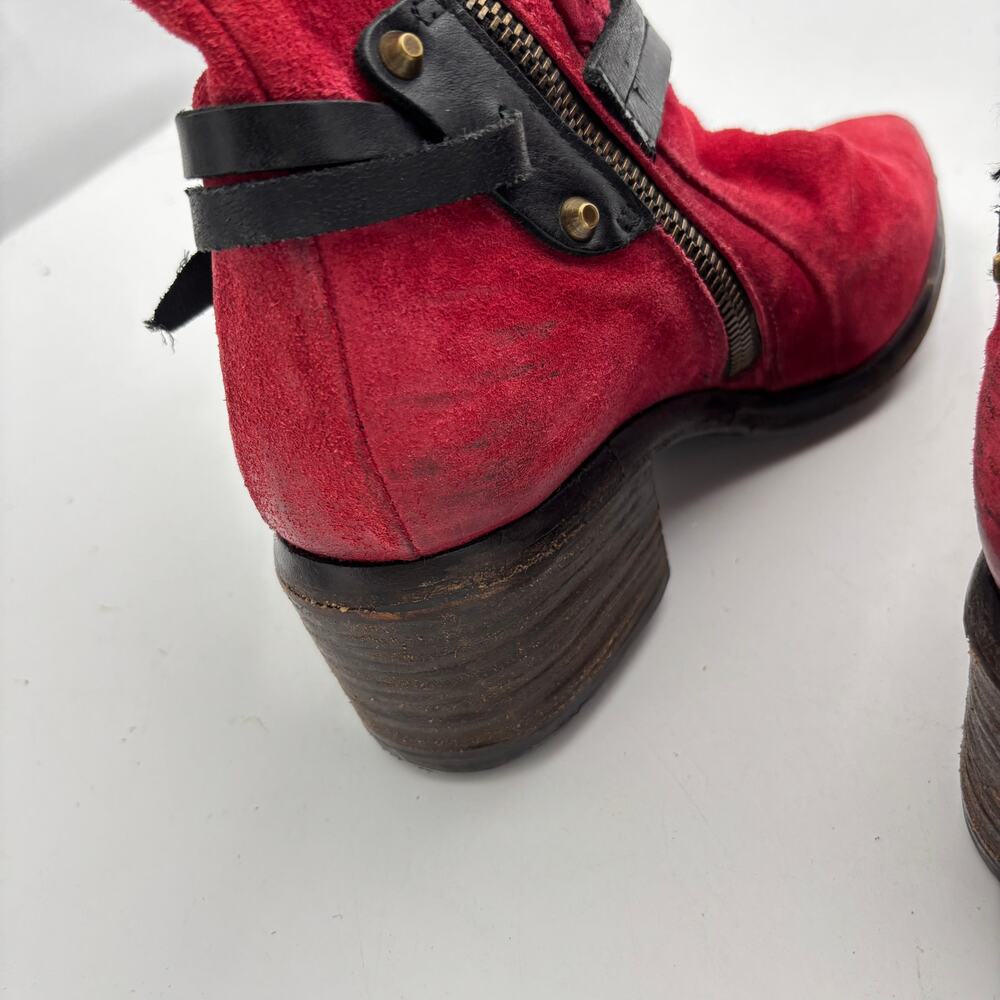 A.S.98 Hercegovina Buckle Zip Studded Suede Boots Women's 39 US 9 - Picture 12 of 14